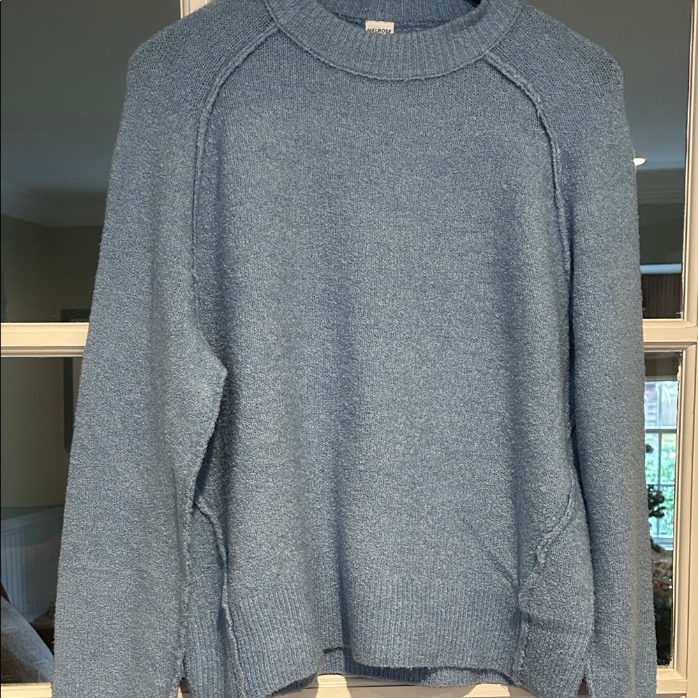 Melrose and Market Heather Blue Crewneck Sweater